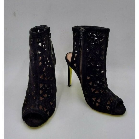 CARVELA Kurt Geiger Black Faux Suede Leather pumps SZ 5.5M - Picture 1 of 8